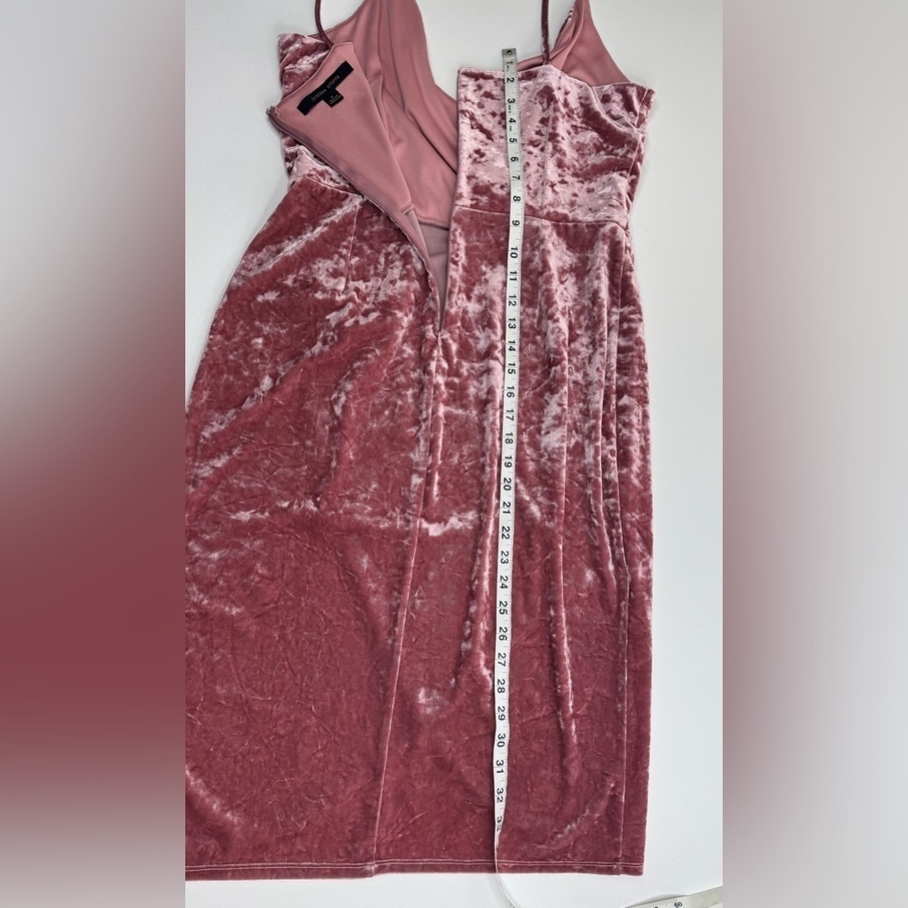 Cynthia Steffe Crushed Rose Velvet Wrap Spaghetti Strap Sheath Dress Size 10 - Picture 9 of 9